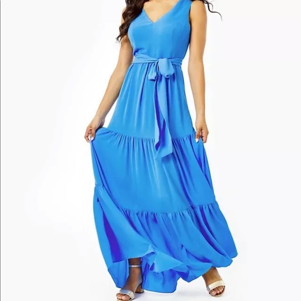 Lilly Pulitzer Maurine Maxi Dress in Blue Thistle